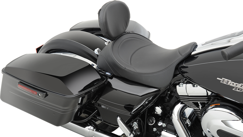 DRAG SPECIALTIES SEATS, DRAG SPECIALTIES SEATS Solo Seat - Mild Stitched with Driver Backrest for FL 2008-2023 - Part 0801-0886