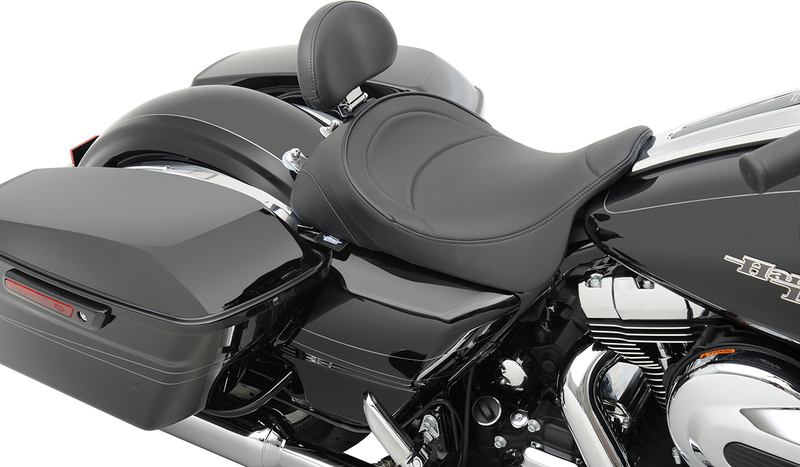 DRAG SPECIALTIES SEATS, DRAG SPECIALTIES SEATS Solo Seat - Mild Stitched with Driver Backrest for FL 2008-2023 - Part 0801-0886