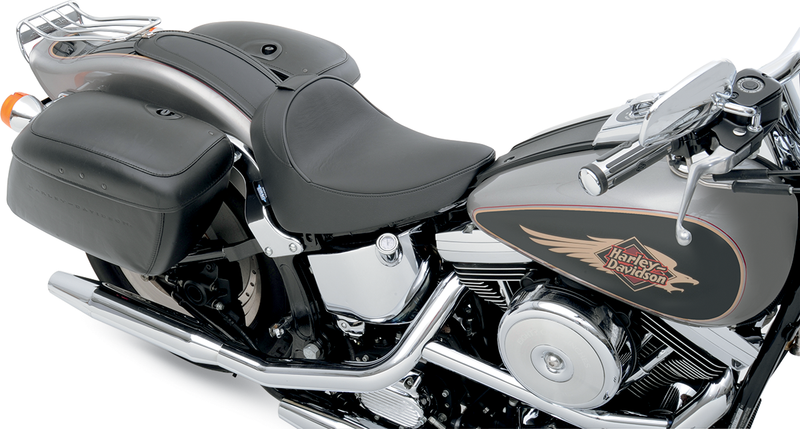 DRAG SPECIALTIES SEATS, DRAG SPECIALTIES SEATS Solo Seat with Driver Backrest for FXST/FLST 1984-1999 - Smooth Finish, Cooler Surface