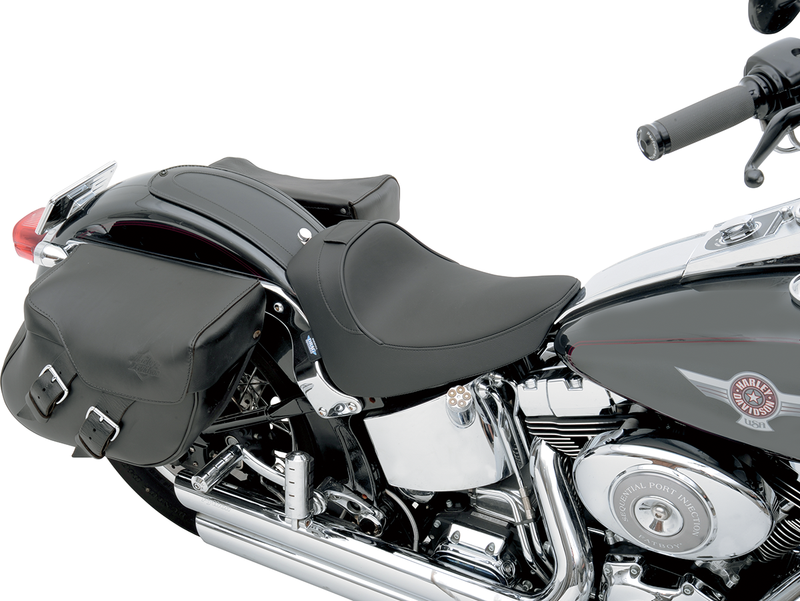 DRAG SPECIALTIES SEATS, DRAG SPECIALTIES SEATS Solo Seat with Driver Backrest for FL/FX 2000-2006, Model 0802-0632