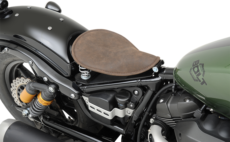 DRAG SPECIALTIES SEATS, DRAG SPECIALTIES SEATS Spring Solo Low-Profile Seat - Small Distressed Brown Leather (Part No. 0806-0039)