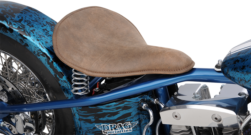 DRAG SPECIALTIES SEATS, DRAG SPECIALTIES SEATS Spring Solo Seat 0806-0056 - Low-Profile Brown with Perimeter Stitch for Bobber Style