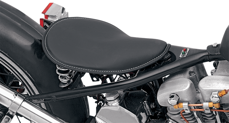 DRAG SPECIALTIES SEATS, Drag Specialties Seats Spring Solo Low-Profile Seat with Black Vinyl and White Stitching - Model 0806-0074