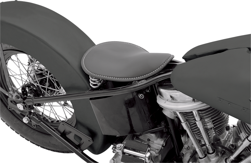 DRAG SPECIALTIES SEATS, Drag Specialties Seats Spring Solo Low-Profile Seat with Black Vinyl and White Stitching - Model 0806-0074