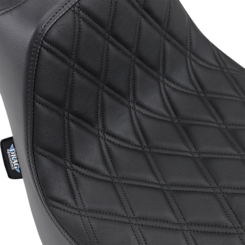 DRAG SPECIALTIES SEATS, Drag Specialties Seats Predator III Double Diamond Seat with Black Stitching for FXFB/S '18-'23 - Part #0802-1072