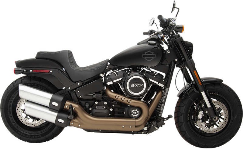 DRAG SPECIALTIES SEATS, DRAG SPECIALTIES SEATS Predator III Seat with Double Diamond Silver Stitching for FXFB/S '18-'23 - Part Number 0802-1073