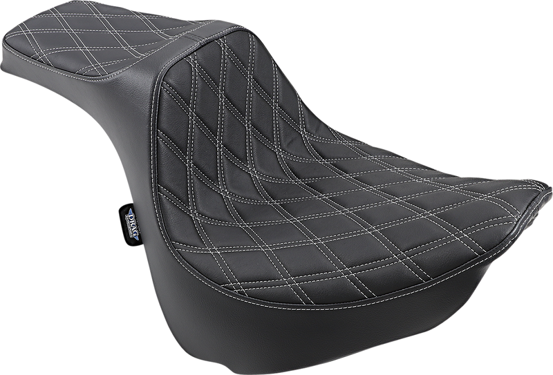 DRAG SPECIALTIES SEATS, DRAG SPECIALTIES SEATS Predator III Seat with Double Diamond Silver Stitching for FXFB/S '18-'23 - Part Number 0802-1073