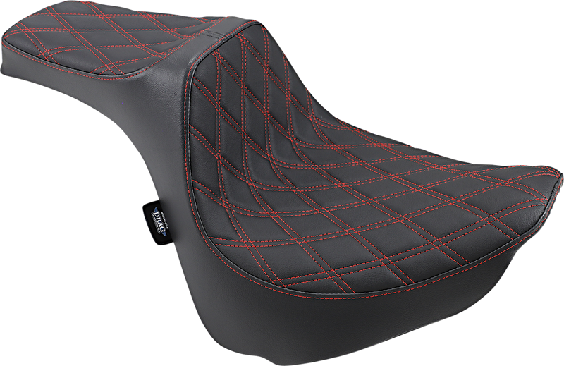 DRAG SPECIALTIES SEATS, Drag Specialties Seats Predator III Double Diamond Seat with Red Stitching for FXFB/S '18-'23 - Model 0802-1074