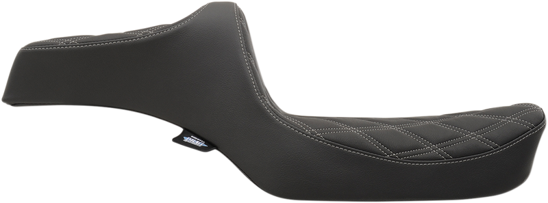 DRAG SPECIALTIES SEATS, Drag Specialties Seats Predator III Double Diamond Seat for XL '82-'03 with Silver Stitching - Part Number 0804-0733