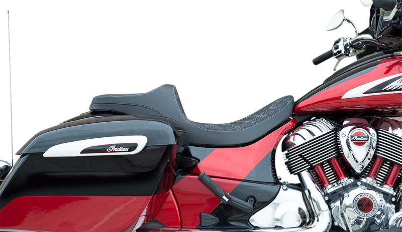DRAG SPECIALTIES SEATS, DRAG SPECIALTIES SEATS Predator III Seat for Indian 2014-2022, Double Diamond Silver Stitching