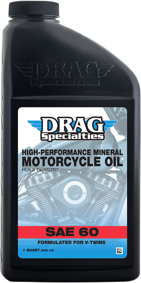 DRAG SPECIALTIES OIL, Drag Specialties Oil Engine Oil SAE 60 - 1 Quart for Pre-Evolution V-Twin Engines (Part #198923)