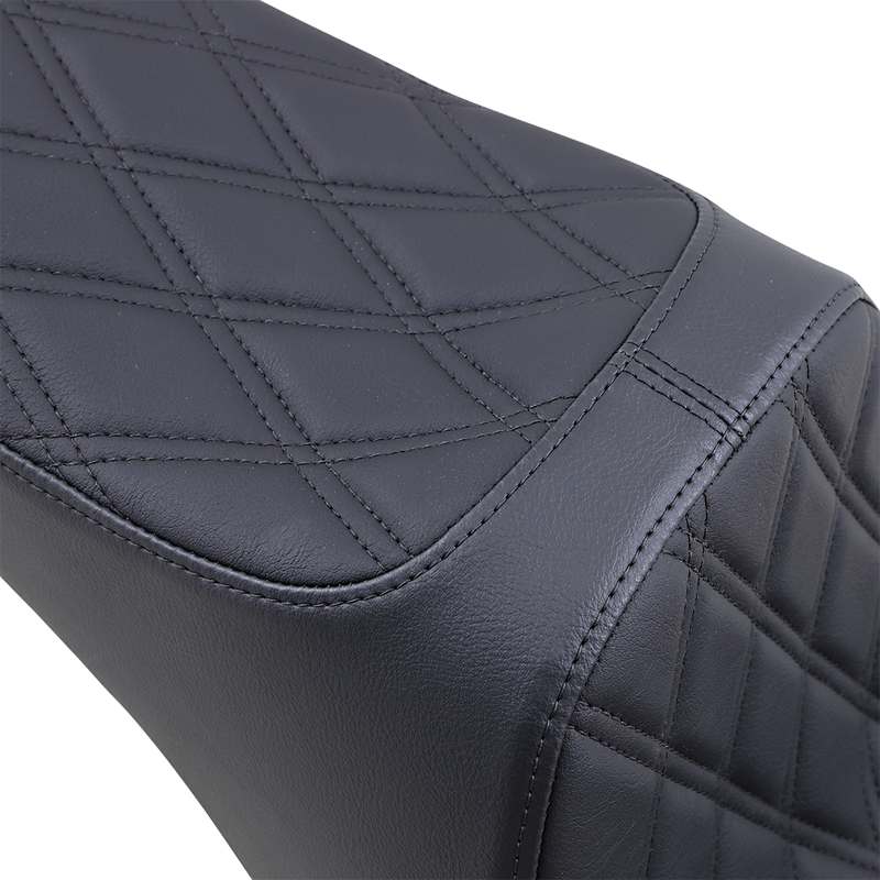 DRAG SPECIALTIES SEATS, DRAG SPECIALTIES SEATS Predator III 2-Up Seat for Softail '06-'17 | Black Vinyl with Double Diamond Stitching, Part 08021438
