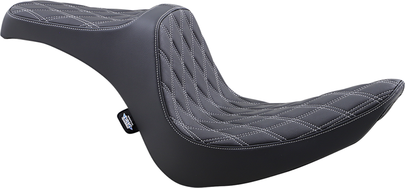DRAG SPECIALTIES SEATS, Drag Specialties Seats Predator III 2-Up Seat for Softail '06-'17 with Vinyl Cover and Double Diamond Stitching
