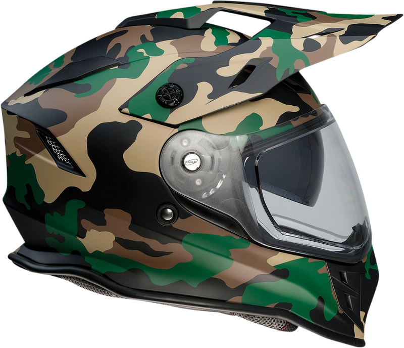 Z1R, Z1R Range Helmet - Camo Woodland Small with Sun Visor and Polycarbonate Shields