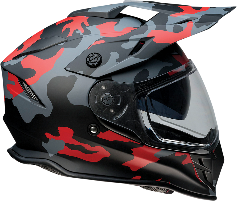 Z1R, Z1R Range Helmet - Camo Red, Small (Part #0140-0094) | Versatile Motorcycle Helmet with Sun Visor and Removable Lining
