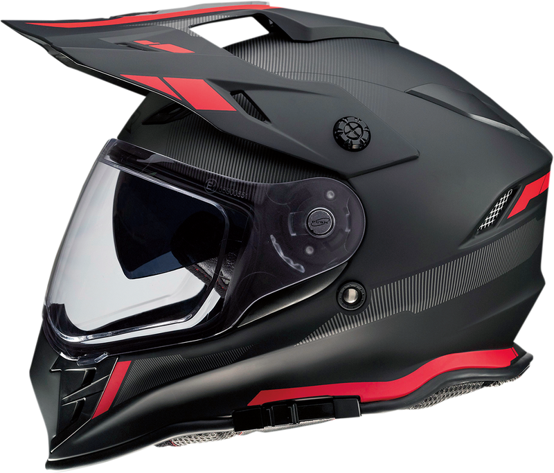 Z1R, Z1R Range Helmet Uptake Black/Red 2XL - Versatile Motorcycle Helmet with Drop-Down Sun Visor and Removable Lining