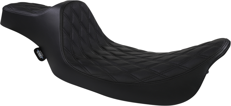 DRAG SPECIALTIES SEATS, Drag Specialties Seats Extended Reach Predator III Seat for Harley FL '99-'07 – Double Diamond Black Stitching