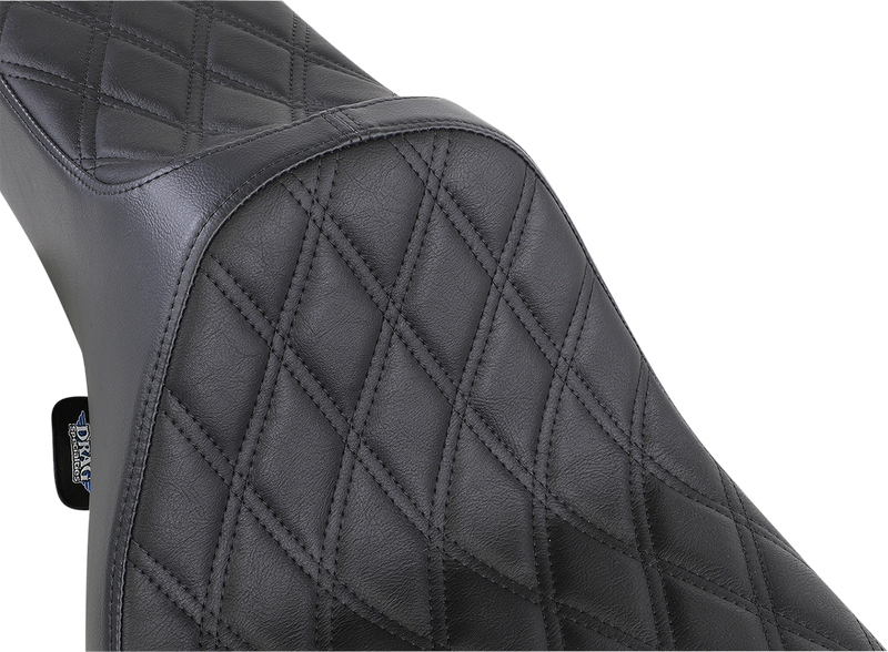 DRAG SPECIALTIES SEATS, Drag Specialties Seats Extended Reach Predator III Seat for Harley FL '99-'07 – Double Diamond Black Stitching