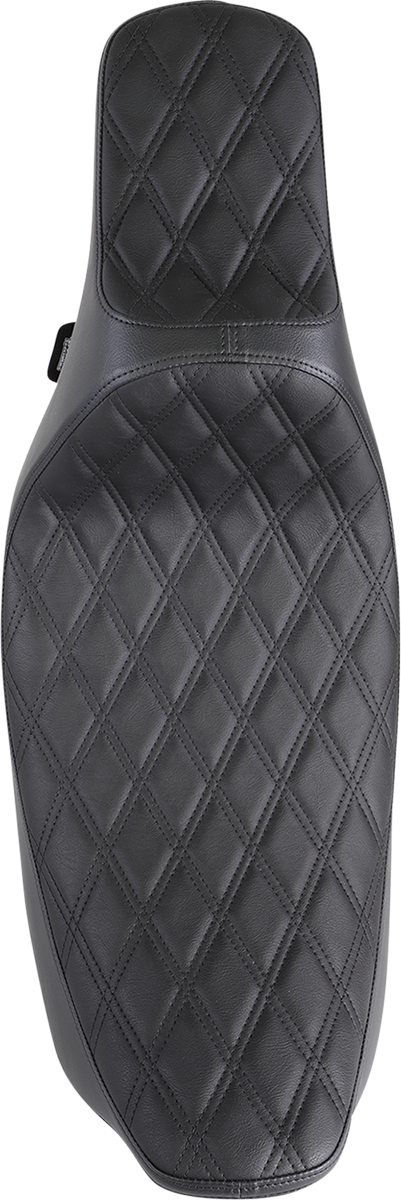 DRAG SPECIALTIES SEATS, Drag Specialties Seats Extended Reach Predator III Seat for Harley FL '99-'07 – Double Diamond Black Stitching