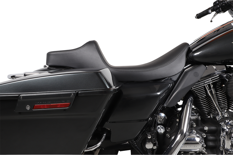 DRAG SPECIALTIES SEATS, Drag Specialties Seats Extended Reach Predator III Seat for Harley FL Models 1999-2007 - Black, Smooth Finish