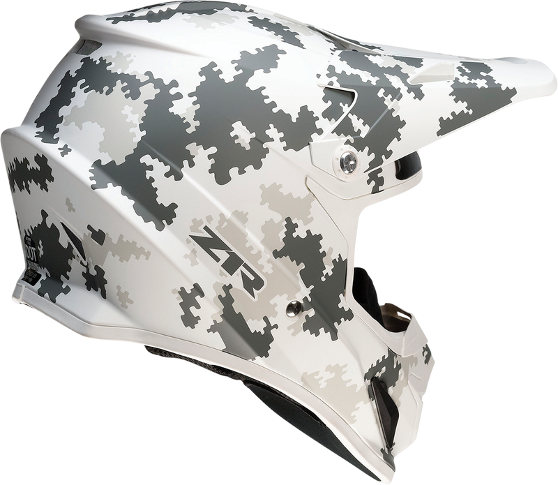 Z1R, Z1R Rise Snow Helmet - Digi Camo White/Gray, 2XL - Injection Molded Polycarbonate Shell with Open Flow Ventilation