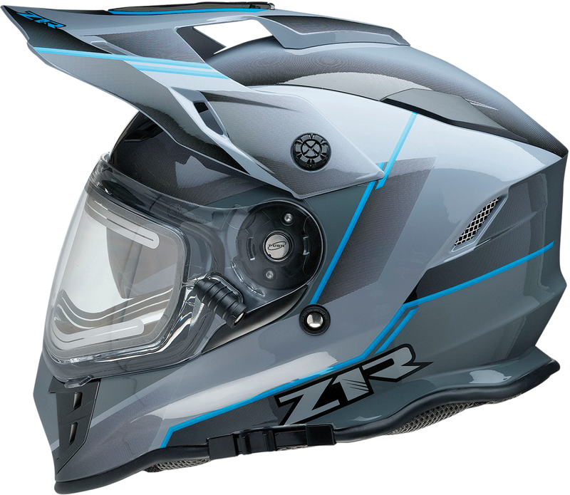 Z1R, Z1R Range Snow Helmet Bladestorm Electric Dual Pane Gray/Black/Blue Small 0101-14060