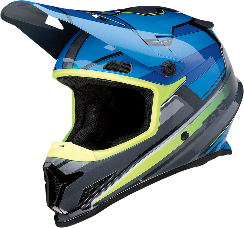 Z1R, Z1R Rise Helmet MC - Blue/Hi-Viz, Medium (Part #0110-7194) by Z1R