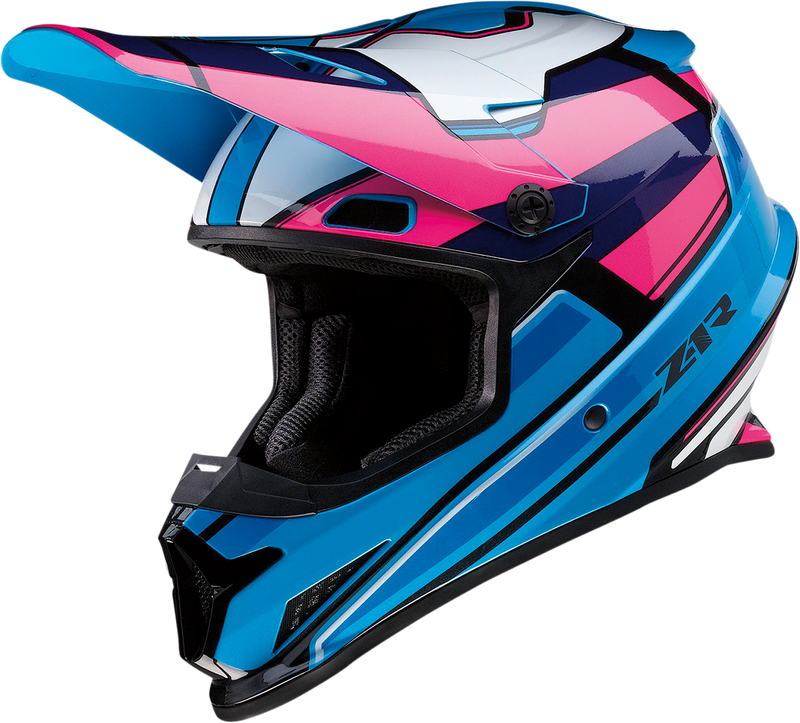 Z1R, Z1R Rise Helmet MC Pink/Blue 2XL - Injection Molded Polycarbonate Shell with Removable Moisture-Wicking Liner