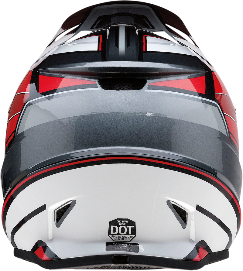 Z1R, Z1R Rise Motorcycle Helmet - Red and Gray, Size 2XL (Part No. 0110-7213)