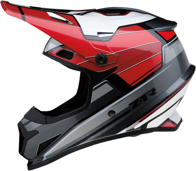 Z1R, Z1R Rise Motorcycle Helmet - Red and Gray, Size 2XL (Part No. 0110-7213)