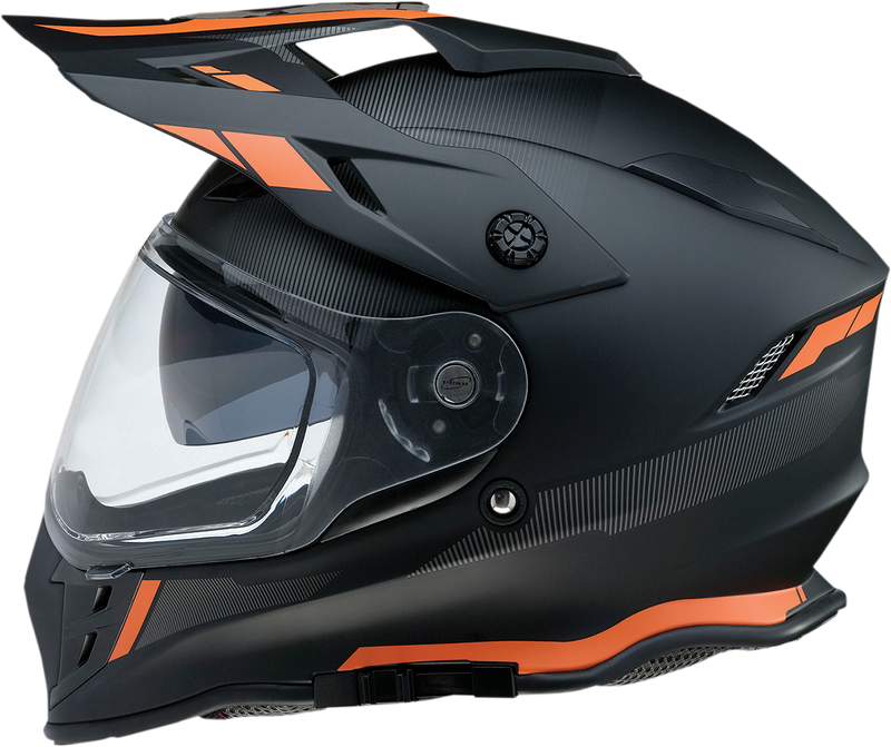 Z1R, Z1R Range Helmet - Uptake Black/Orange XS by Z1R – Versatile Motorcycle Helmet with Sun Visor and Removable Lining