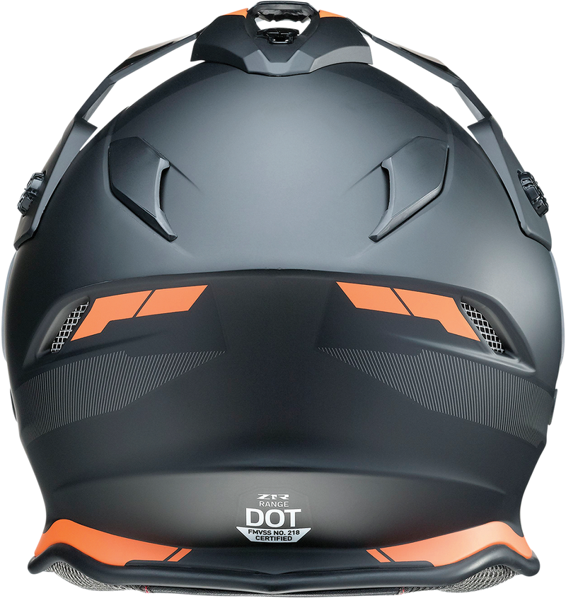 Z1R, Z1R Range Helmet - Uptake Black/Orange, Small – Versatile Motorcycle Helmet with Drop-Down Sun Visor and Removable Lining
