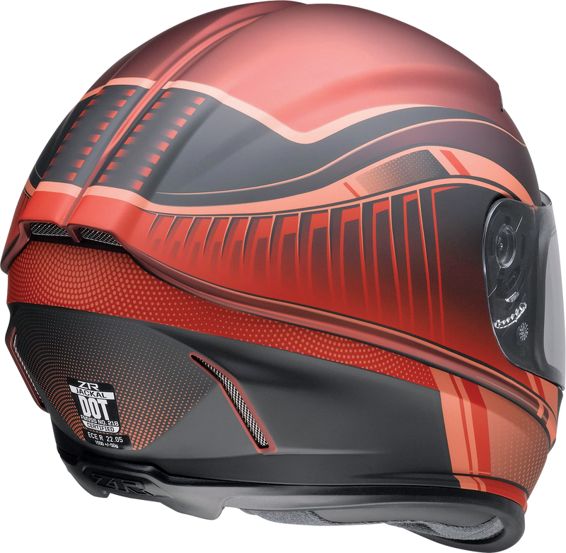 Z1R, Z1R Jackal Helmet Dark Matter Red 2XL - Injection-Molded Polycarbonate Shell with Advanced Ventilation
