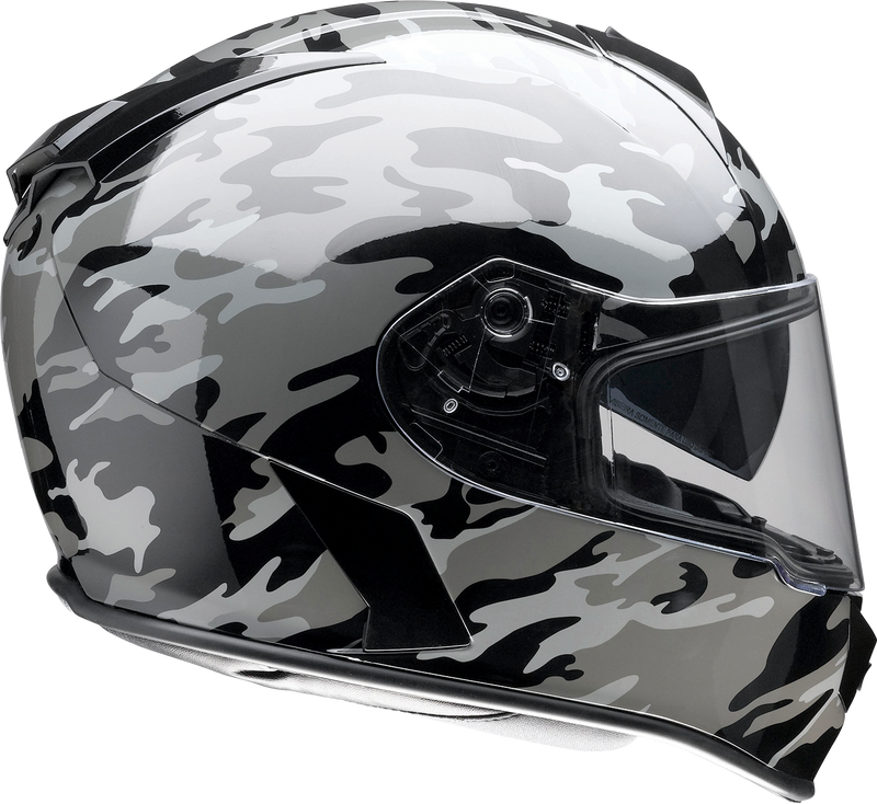 Z1R, Z1R Warrant Helmet - Camo Black/Gray, XS | Polycarbonate Shell, Drop-Down Sun Visor & Moisture-Wicking Liner