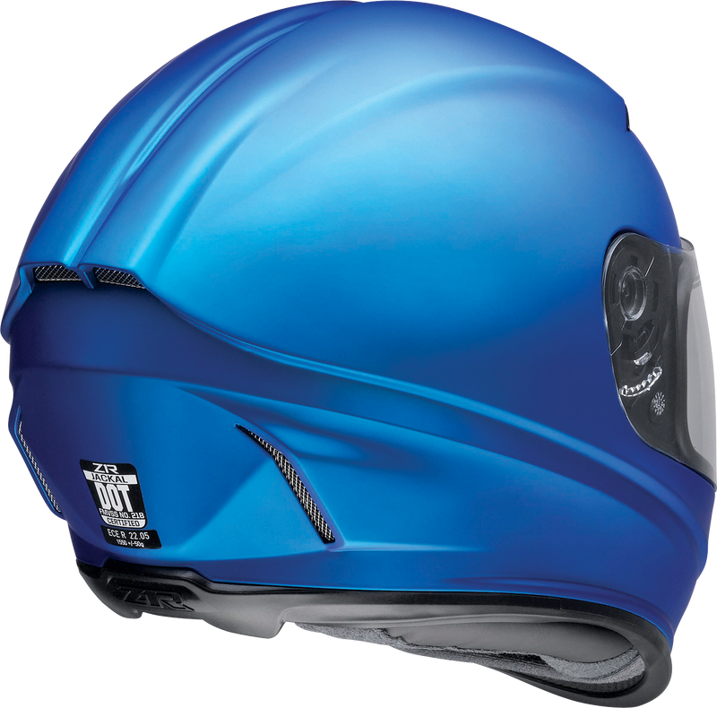 Z1R, Z1R Jackal Helmet Satin Blue Small with Polycarbonate Shell and Drop-Down Sun Visor
