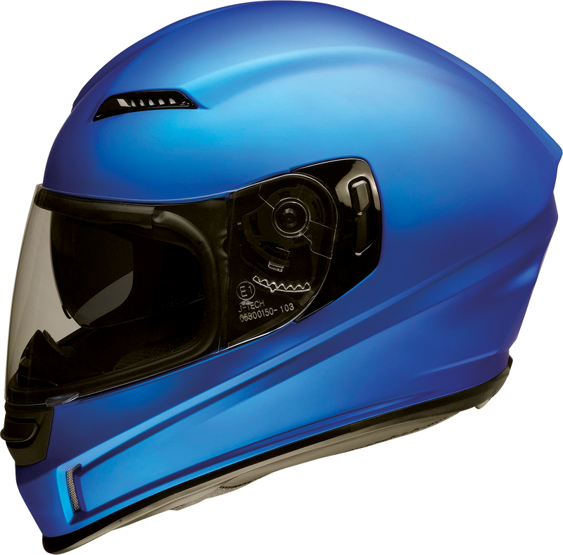 Z1R, Z1R Jackal Helmet Satin Blue Large - Injection-Molded Polycarbonate Shell with Drop-Down Sun Visor