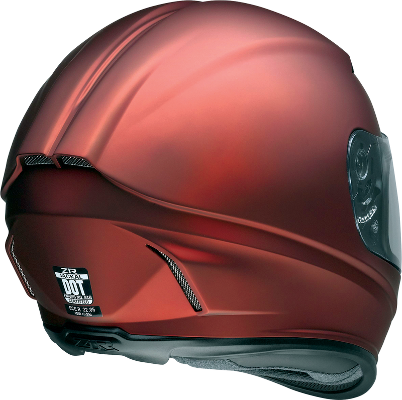 Z1R, Z1R Jackal Helmet Satin Red Large 0101-14824 - Advanced Motorcycle Helmet with Drop-Down Sun Visor and Integrated Speaker Pockets