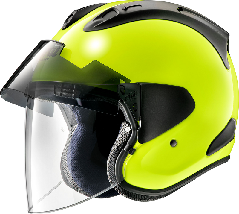 ARAI HELMETS, Arai Helmets Ram-X Large Fluorescent Yellow Motorcycle Helmet with VAS-Z Shield System