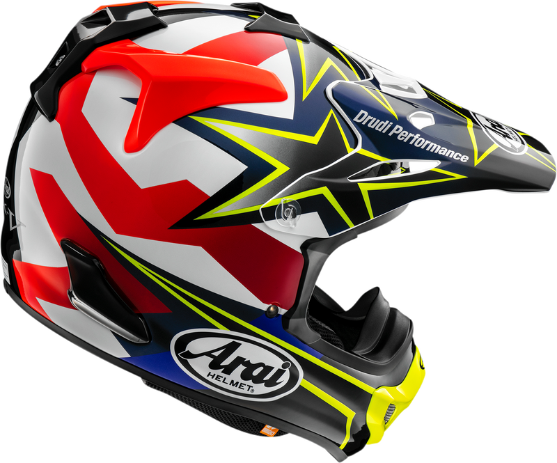 ARAI HELMETS, ARAI HELMETS VX-Pro4 Stars & Stripes Helmet – Yellow, Small – Advanced Features for Off-Road Protection
