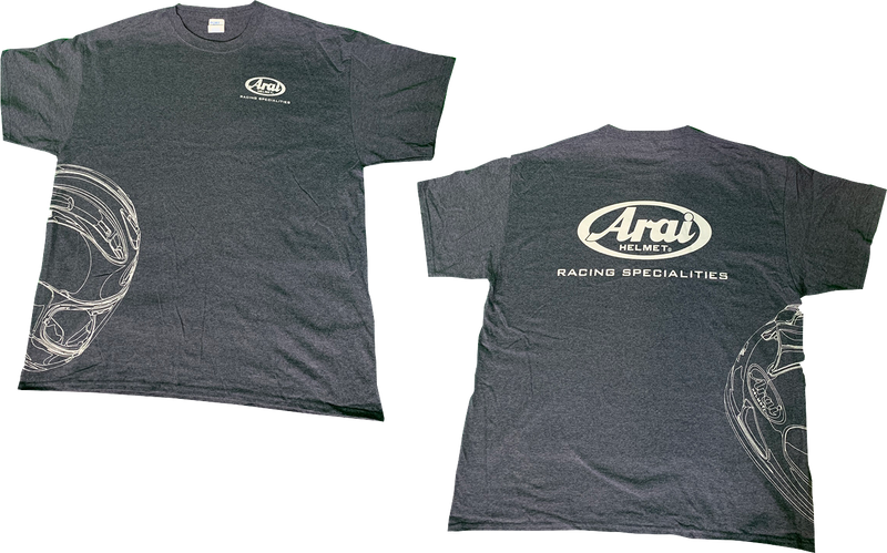 ARAI HELMETS, ARAI HELMETS Arai Helmet T-Shirt - Dark Heather Gray, Large (Part #121565)