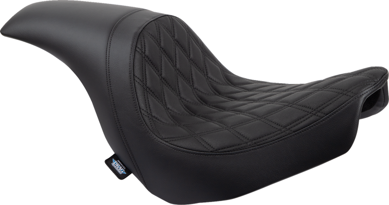 DRAG SPECIALTIES SEATS, Drag Specialties Seats Predator Seat - Double Diamond with Black Stitching for Harley Fat Bob and Softail Models 2018-2023