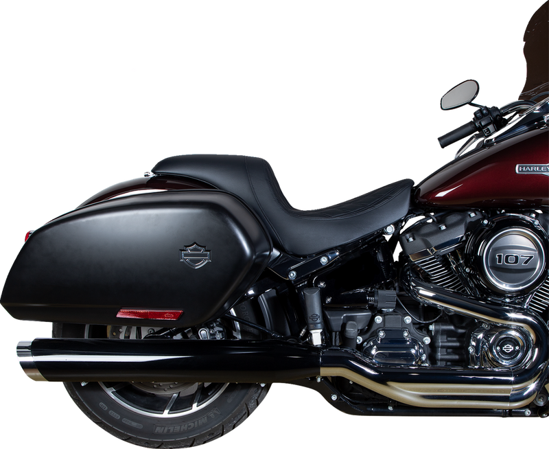 DRAG SPECIALTIES SEATS, Drag Specialties Seats Predator Seat - Double Diamond with Black Stitching for Harley Fat Bob and Softail Models 2018-2023