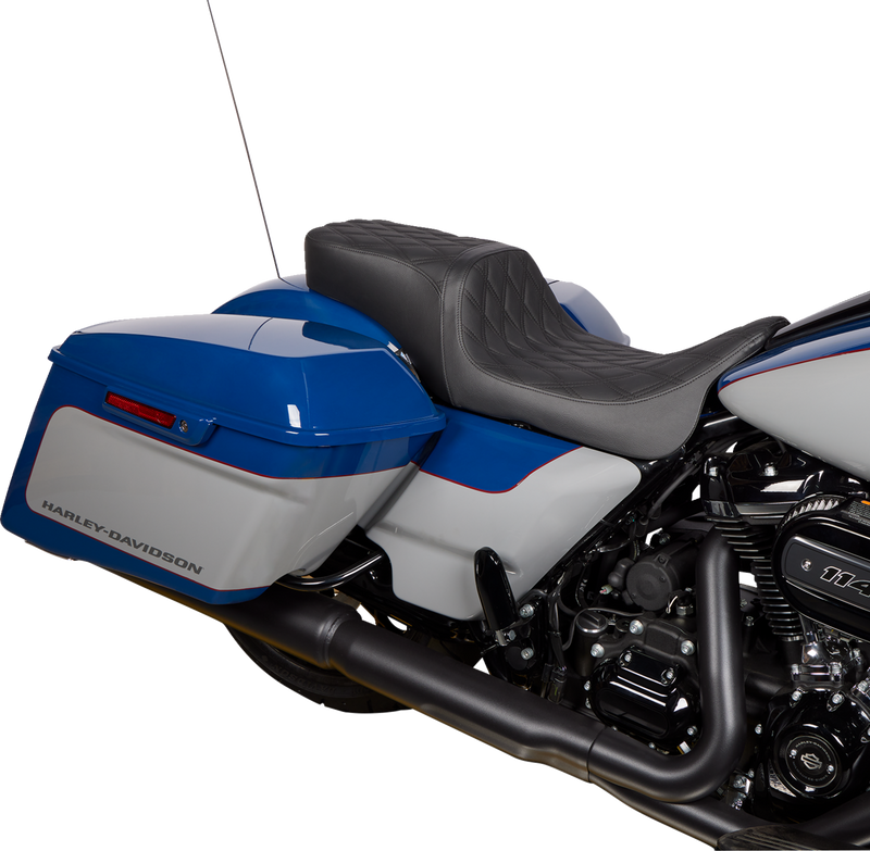 DRAG SPECIALTIES SEATS, Drag Specialties Seats Predator 2-Up Seat with Vinyl Cover for Harley FL '08-'23 (Part #0801-1490)