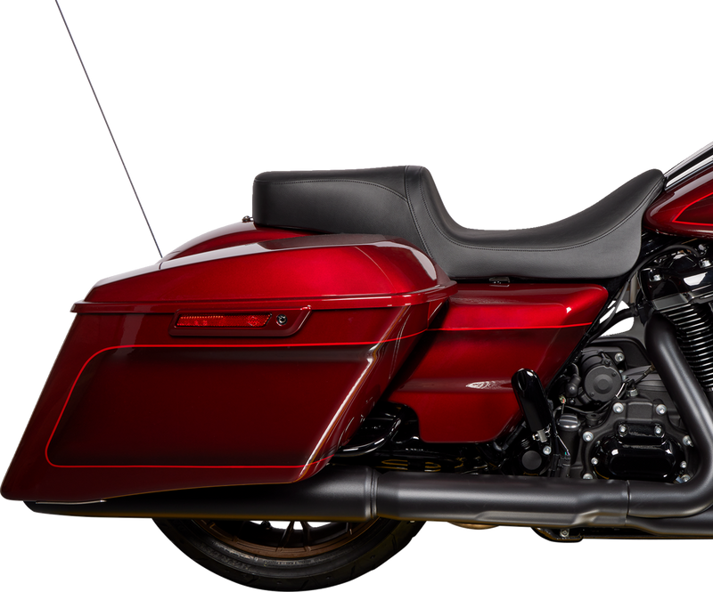 DRAG SPECIALTIES SEATS, Drag Specialties Seats Predator 2-Up Seat - Black Vinyl - Smooth Finish for FLH/FLT 2008-2024, Part #0801-1487