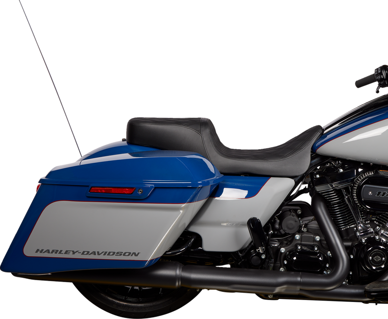 DRAG SPECIALTIES SEATS, Drag Specialties Seats Predator 2-Up Seat with Vinyl Cover for Harley FL '08-'23 (Part #0801-1490)