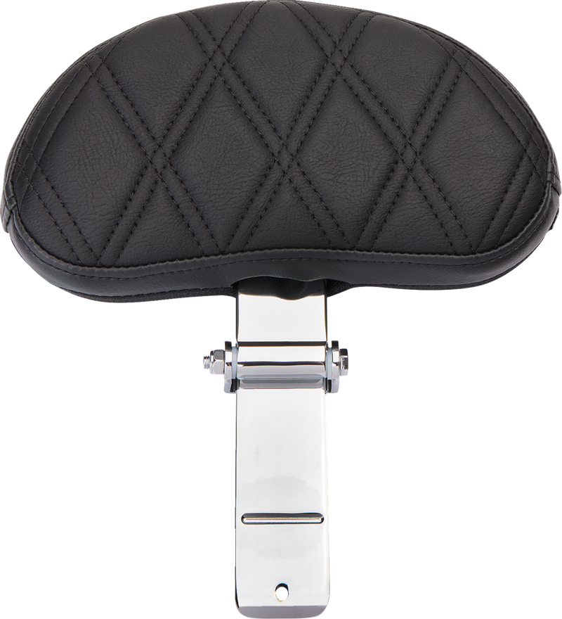 DRAG SPECIALTIES SEATS, DRAG SPECIALTIES SEATS EZ Glide II Backrest - Small, Vinyl, Double Diamond Black Stitch (Part #0822-0537)