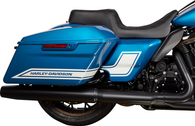 DRAG SPECIALTIES SEATS, DRAG SPECIALTIES SEATS Predator 1Up Seat - Vinyl, Double Diamond Black Stitch for Harley FLH 2008-2023 (Part #0801-1483)
