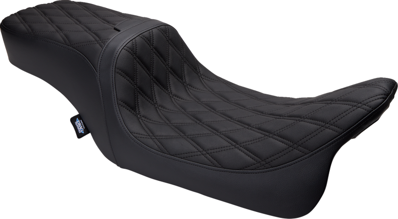 DRAG SPECIALTIES SEATS, Drag Specialties Seats Predator 2-Up Vinyl Seat with Double Diamond Pattern for Harley FLH/FLTR 2008-2023 Part #0801-1500