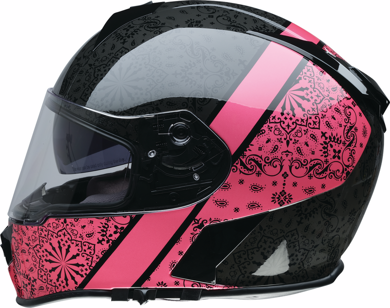 Z1R, Z1R Warrant Helmet - PAC Pink Large | Polycarbonate Shell with Drop-Down Sun Visor