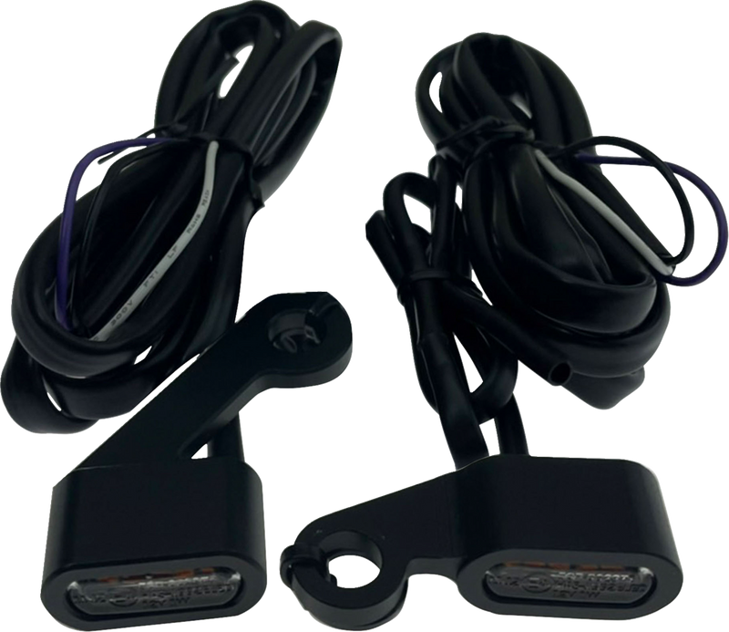 DRAG SPECIALTIES Matte Black Marker Lights with Amber Lens for Harley-Davidson '04-'13 XL - Part L22-0236DMBE